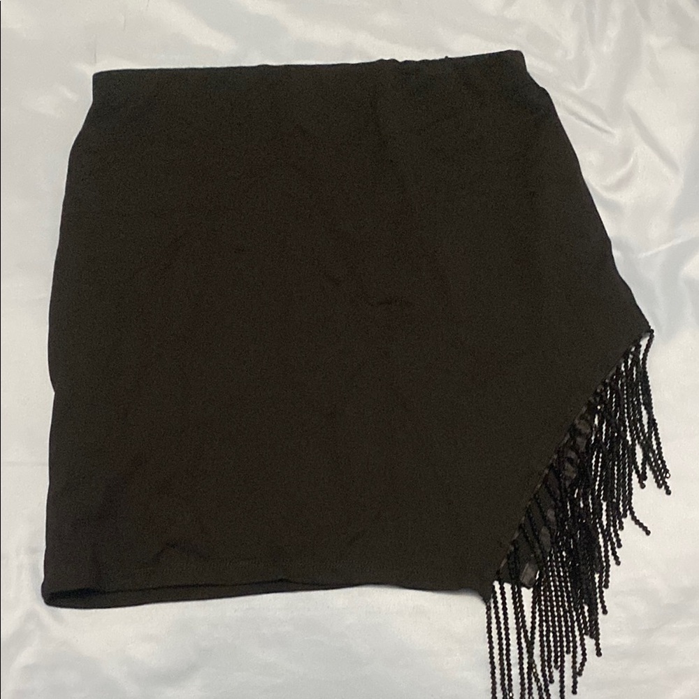 Windsor Black Asymmetrical Mini Skirt